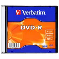 Диск DVD-R Verbatim 4.7Gb Slim case (20шт) (43547)