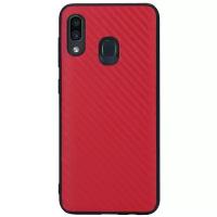 Чехол накладка G-Case Carbon для Samsung Galaxy A30 SM-A305F/ A20 SM-A205F, красная