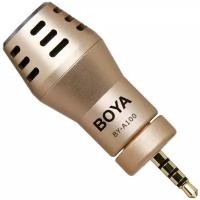 Микрофон проводной BOYA BY-A100, разъем: mini jack 3.5 mm, золотистый