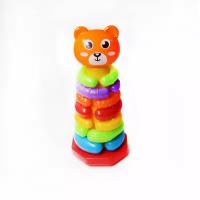 Детская игрушка пирамидка-сортер с медвежонком