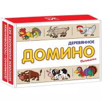 Настольная развивающая, обучающая детская игра домино - пазл Домашние животные (половинки), настольные игры для детей, для малышей