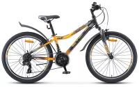 Подростковый горный (MTB) велосипед STELS Navigator 410 V 21-sp 24 V010 (2020) рама 12" Чёрный/жёлтый