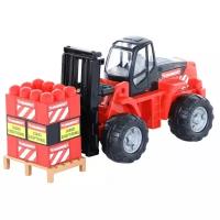 Погрузчик Mammoet Toys с конструктором (62734) 1:26, 48.5 см, красный/черный