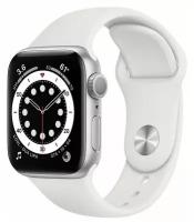 Apple Watch S6 40mm Silver Alum Case/White Sport Band Серебрянный