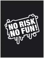 Наклейка на авто "No risk no fun" Надпись 17х14 см