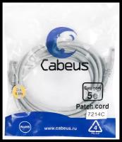 Cabeus PC-UTP-RJ45-Cat.5e-3m Патч-корд U/UTP, категория 5е, 2xRJ45/8p8c, неэкранированный, серый, PVC, 3м (PC-UTP-RJ45-Cat.5e-3m)