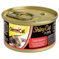 Влажный корм для кошек GimCat ShinyCat, с тунцом, с лососем (кусочки в желе)