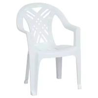 Садовое кресло с подлокотниками Садовый стул пластик белый ПРЕСТИЖ-2 66х60х84см