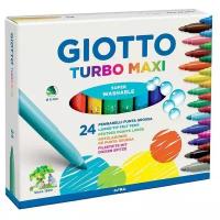 Набор фломастеров цветных Giotto Turbo Maxi, утолщенные, 5 мм, картонная коробка 24 цвета