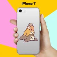 Силиконовый чехол на Apple iPhone 7 3 ленивца / для Эпл Айфон 7