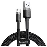 Кабель USB BASEUS Cafule USB - MicroUSB, 2.4А, 12W, 50 см, черный+серый