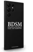 Черный силиконовый чехол Borzo.Moscow для Samsung Galaxy S22 Ultra BDSM (business development sales and marketing) для Самсунг Галакси С22 Ультра