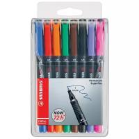 Маркер-ручка перманентный STABILO OHPen universal 0,4мм, 8 цветов в наборе