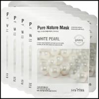 Маска для лица тканевая осветляющая Anskin Secriss Pure Nature Mask Pack White pearl, 25 мл *10 шт