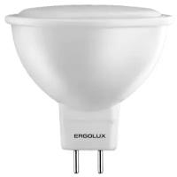 Лампочка светодиодная Ergolux, теплый белый свет, 7Вт, цоколь GU5,3
