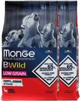 Monge Dog BWild LOW GRAIN Puppy & junior низкозерновой корм из мяса оленя для щенков всех пород 2,5 кг х 2шт