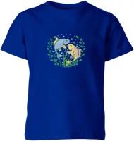 Детская футболка «Рыбки в аквариуме с водорослями» (140, синий)