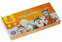 Пластилин 6 цветов 90 г, Мульти-пульти "Енот на Аляске", со стеком, картонная упаковка