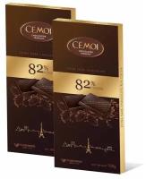 Горький шоколад Cemoi 82% какао, 100г, 2шт