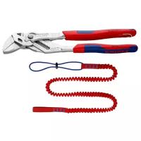 Клещи Knipex 86 05 250 T BK со страховочным креплением 250 мм красный/синий