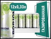 Напиток газированный Borjomi Flavored Water Лайм-Кориандр без сахара, ж/б, 12 шт. по 0.33 л