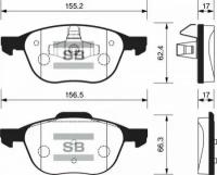 Колодки торм. FOCUS II, C-MAX (03~), VOLVO C70, S40, V50, MAZDA 3 Sangsin Brake SP1260