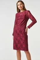 Платье FLY кружевное ягодного цвета, размер 44