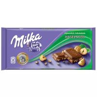 Шоколадная плитка Milka Broken Hazelnut / Милка с дробленым фундуком 100гр (Германия)