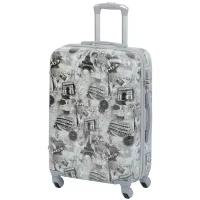 Прочный и ультралегкий чемодан из поликарбоната средний на колесах Тевин, «ПАРИЖ» 0074, размер M+, 78 л