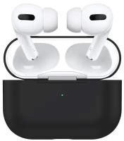 Силиконовый чехол ROSCO для беспроводных наушников Apple Airpods Pro (Эпл АйрПодс Про), черный