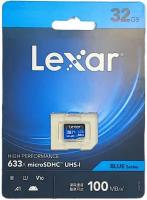 Карта памяти Lexar 32Гб, микро флешка microSDXC Class 10 V10