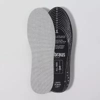 BRAUS Стельки для обуви, антибактериальные, дышащие, универсальные, 35-46 р-р, 29,5 см, пара, цвет серый