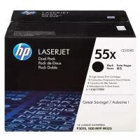 Двойная упаковка лазерный картридж повышенной емкости Hewlett Packard CE255XD (HP 55X) Black