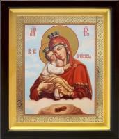 Почаевская икона Божией Матери, деревянный киот 19*22,5 см