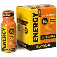 L-Карнитин жидкий Bombbar SHOT Energy L-Carnitine Guarana 4 x 100 мл, Апельсин