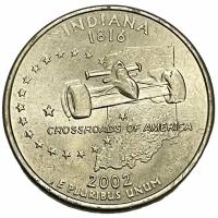 США 25 центов (1/4 доллара) 2002 г. (Квотеры 50 штатов - Индиана) (P) (CN)