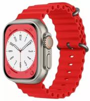 Спортивный силиконовый ремешок "Ocean Band" для Apple Watch Series 1-8 - 38/40/41 мм (эпл вотч), красный