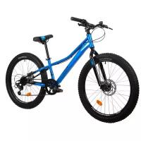 Велосипед NOVATRACK 24" DOZER STD синий, сталь. рама 12", 6 скор., Shimano TY21/Microshift TS38, д