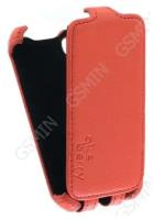 Кожаный чехол для LG L40 D170 Aksberry Protective Flip Case (Красный)