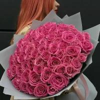 Букет Розовые розы 101 шт, красивый букет цветов, шикарный, цветы премиум, роза