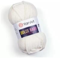 Пряжа YarnArt Dolce baby Молочный (745) 3 мотка 50 г/85 м (100% микрополиэстер) ярнарт дольче беби