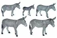 Набор фарфоровых фигурок KLIMA "Ослик", серый, 5шт, 8см (Франция)