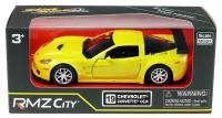 Машинка металлическая Uni-Fortune RMZ City 1:32 Chevrolet Corvette C6-R, инерционная, цвет желтый металлик