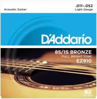 D'Addario EZ910 85/15 American Bronze Acoustic Light, 11-52 струны для акустической гитары