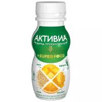 Питьевой йогурт Активиа Super food манго-апельсин-киноа-овес-куркума 2%