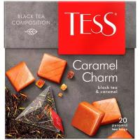 Чай Tess Caramel Charm черный с ароматом сливок, кусочками карамели и растительными компонентами 1.8*20 в пирамидках