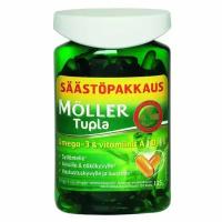 Рыбий жир в капсулах Moller Tupla Omega-3 + ADE-vit 150 таблеток. Норвегия