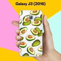 Силиконовый чехол на Samsung Galaxy J3 (2016) Зеленые авокадо / для Самсунг Галакси Джи 3 2016