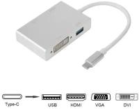 Адаптер PALMEXX USBC (USB Type-C) 4 in 1 HDMI+USB3.1+VGA+DVI