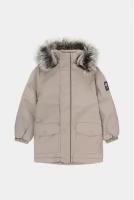 Зимнее мембранное пальто для мальчика,Crockid,коричневый,134-140